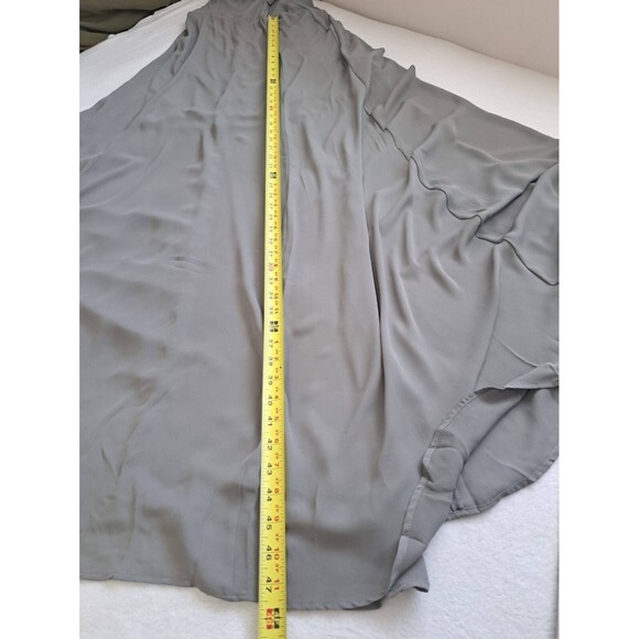 SMYM Godshaw Goddess Gown Large Soft Charcoal Crisp Gray Lace Up Back Bridesmaid - Picture 8 of 11